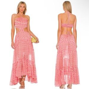 NWT Misa Los Angeles Dailia Maxi Dress In Septima Geo Medium $ 510.00